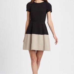 BCBGMAXAZRIA Hannah Dress, Black & Beige, Size 0